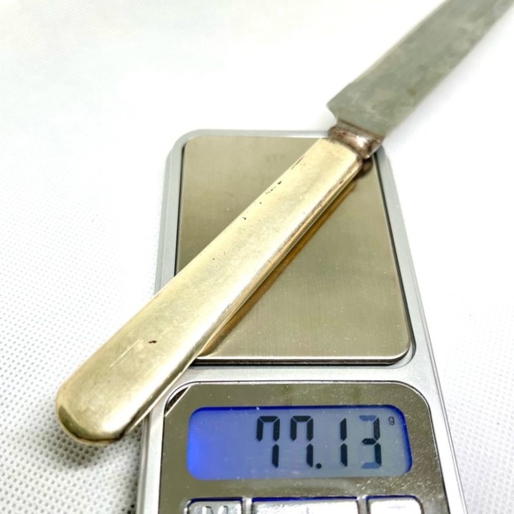 1893 Antique Sterling Silver Burns Patd Serrated Bread Knife Rare Unique England